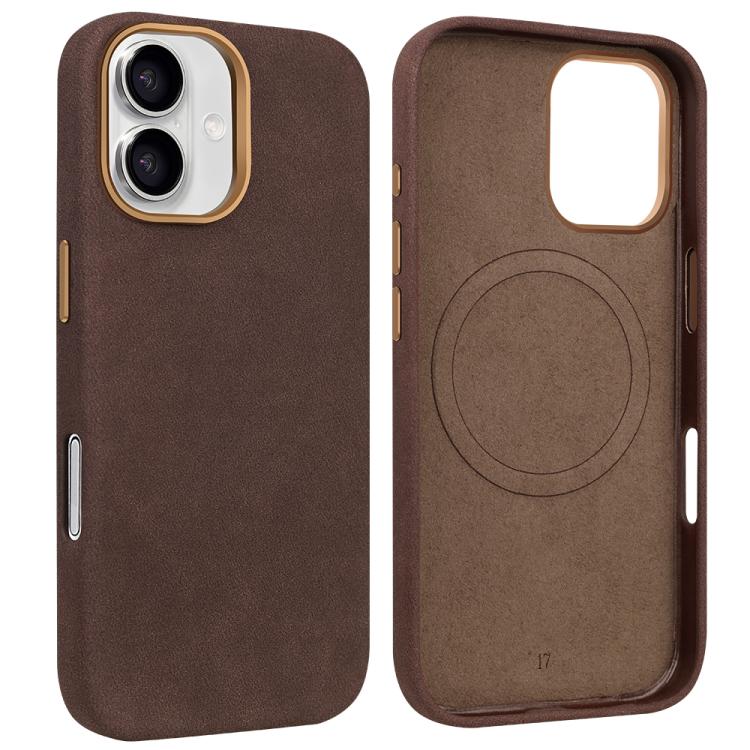 For iPhone 17 VIETAO Suede MagSafe PU Leather Phone Case(Coffee Brown)