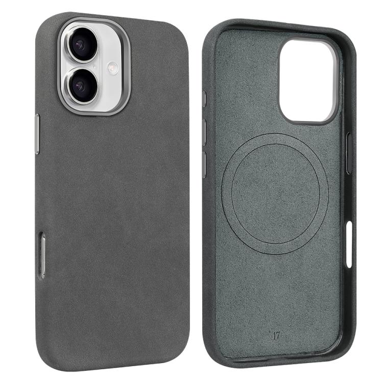 For iPhone 17 VIETAO Suede MagSafe PU Leather Phone Case(Dark Grey)