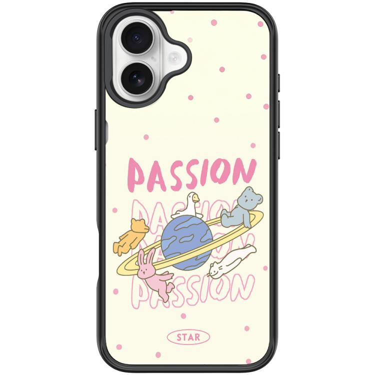 For iPhone 17 White Planet Pattern Magnetic Phone Case(Black)