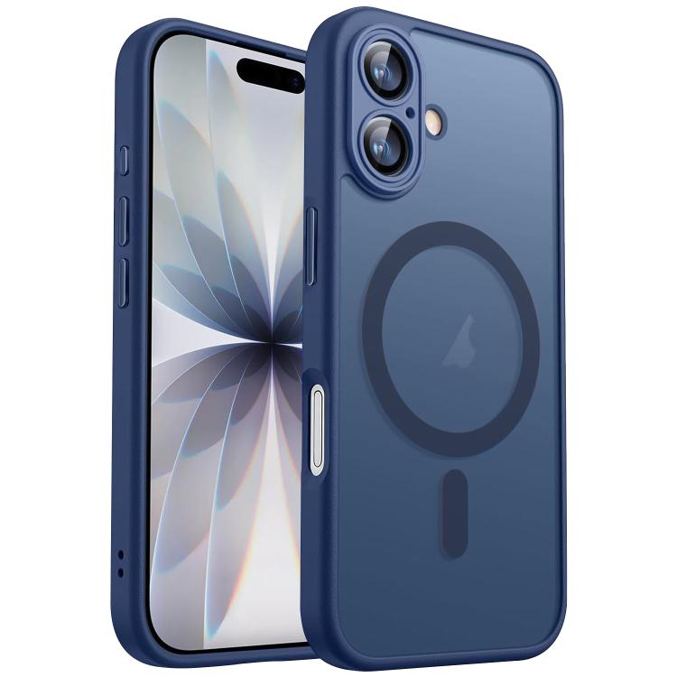 For iPhone 17 XDcase Skin Feel Magnetic Frosted Phone Case with Lens Film(Midnight Blue)
