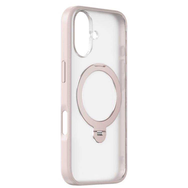 For iPhone 17 ZGA 360 Pivot Holder Magsafe PC Hybrid TPU Phone Case(Pink)