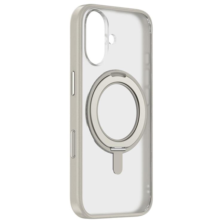 For iPhone 17 ZGA Feitian 360 Rotation Holder Magsafe PC Hybrid TPU Phone Case(Grey)