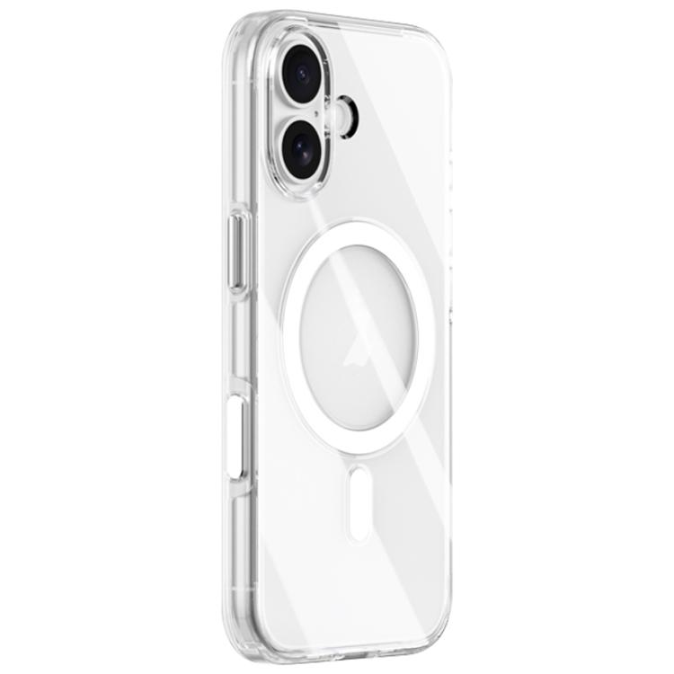 For iPhone 17 ZGA Magsafe Metal AI Buttons Clear PC Hybrid TPU Phone Case(Transparent)