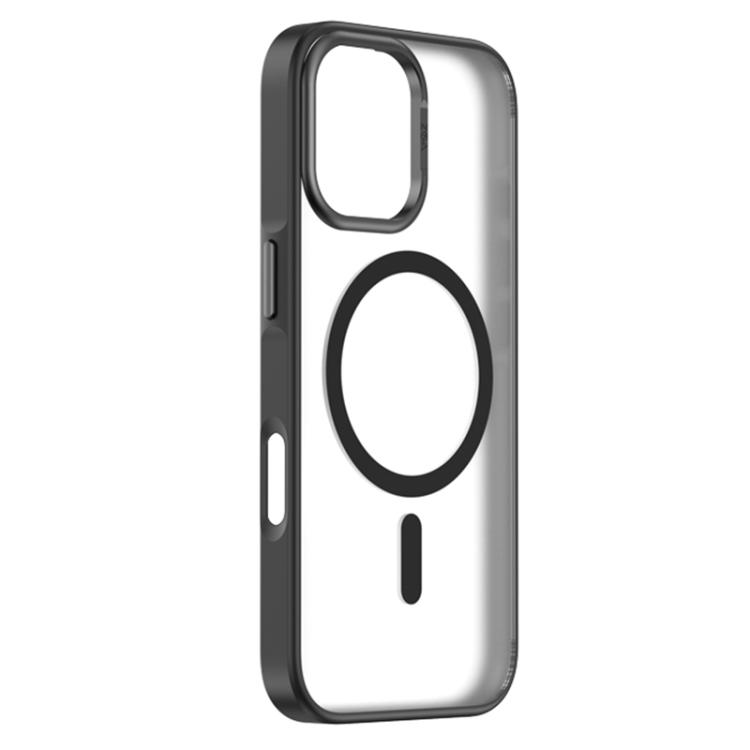 For iPhone 17 ZGA Matte Clear Magsafe PC Hybrid TPU Phone Case(Black)