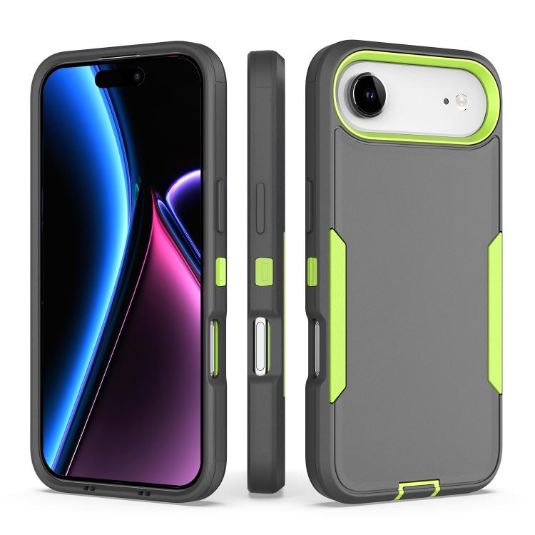 For iPhone Air 2 in 1 PC Hybrid TPU Phone Case(Gray+Fluorescent Green)