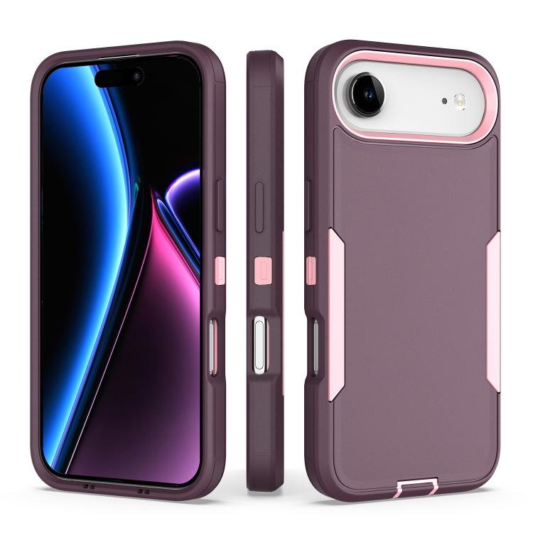 For iPhone Air 2 in 1 PC Hybrid TPU Phone Case(Purple Red+Pink)