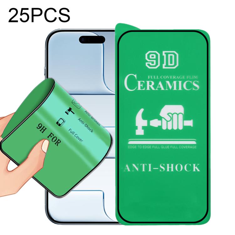 For iPhone Air 25pcs 9D Full Screen Full Glue Ceramic Film