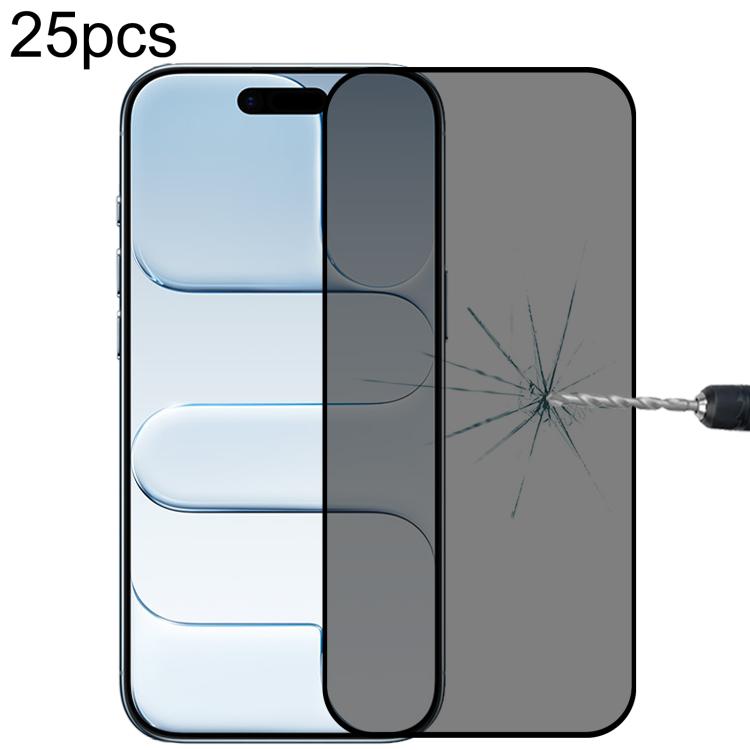 For iPhone Air 25pcs Full Cover Anti-spy Silk Screen Tempered Glass Film