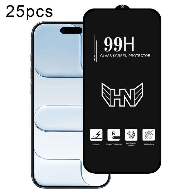 For iPhone Air 25pcs High Aluminum Large Arc Full Screen Tempered Glass Film