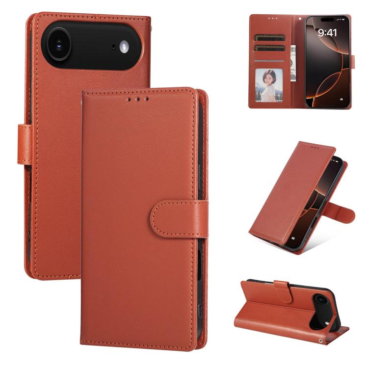 For iPhone Air 3-Card Slots Multifunctional Leather Phone Case(Brown)