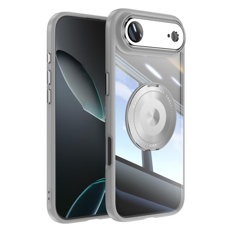 For iPhone Air 360 Holder Magsafe Acrylic Hybrid TPU Phone Case(Grey)