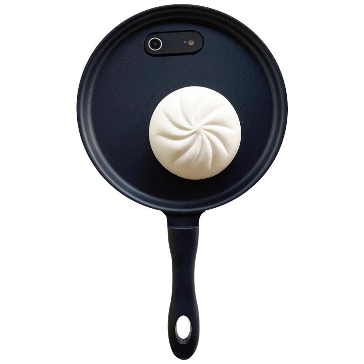 For iPhone Air 3D Frying Pan Bread Phone Case(Black)