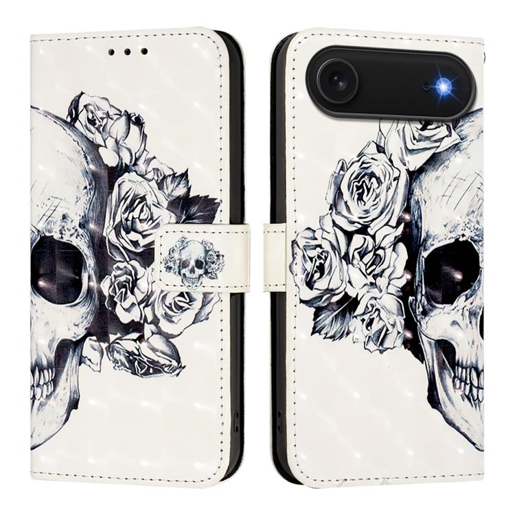 For iPhone Air 3D Painting Horizontal Flip Leather Phone Case(Skull)