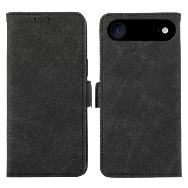 For iPhone Air ABEEL Frosted Magnetic RFID Leather Phone Case(Black)