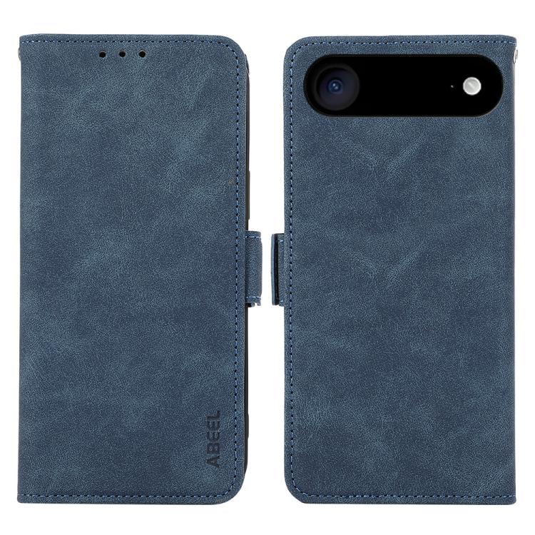 For iPhone Air ABEEL Frosted Magnetic RFID Leather Phone Case(Blue)