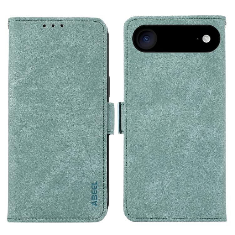 For iPhone Air ABEEL Frosted Magnetic RFID Leather Phone Case(Cyan)
