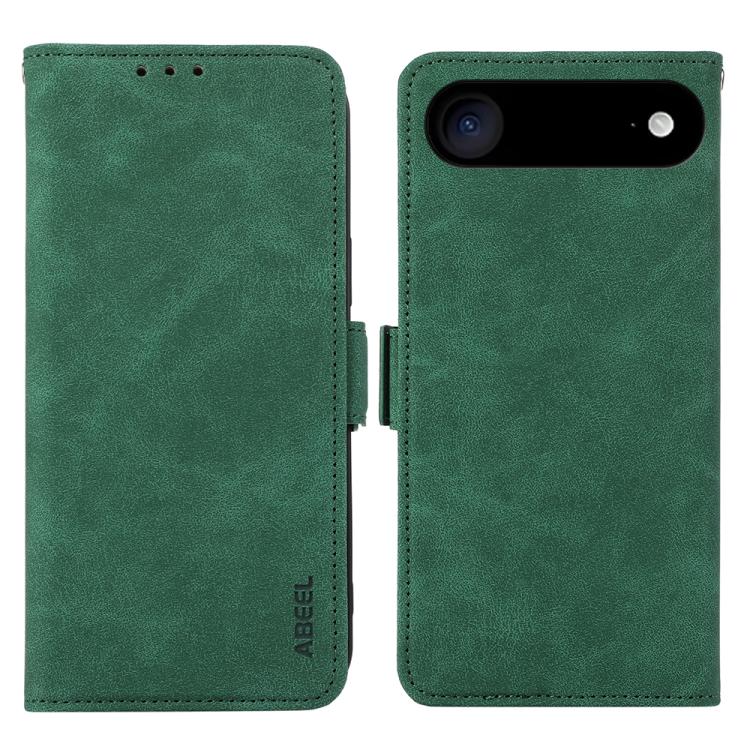 For iPhone Air ABEEL Frosted Magnetic RFID Leather Phone Case(Green)