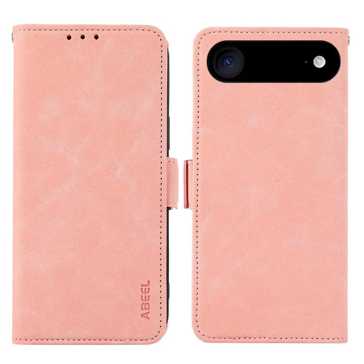 For iPhone Air ABEEL Frosted Magnetic RFID Leather Phone Case(Pink)