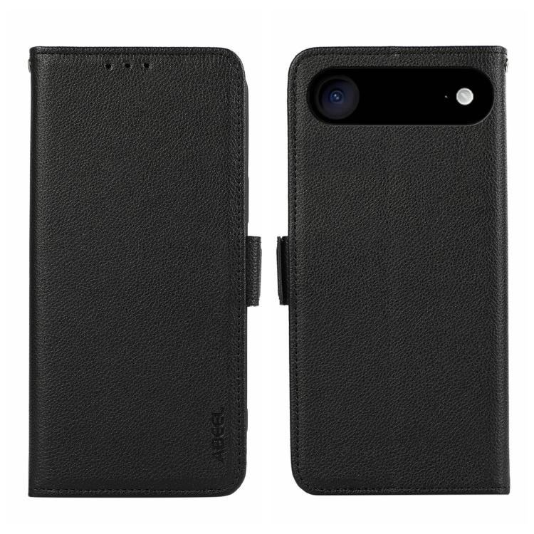 For iPhone Air ABEEL Side-Magnetic Litchi Pattern Leather RFID Phone Case(Black)