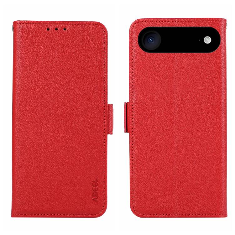 For iPhone Air ABEEL Side-Magnetic Litchi Pattern Leather RFID Phone Case(Red)