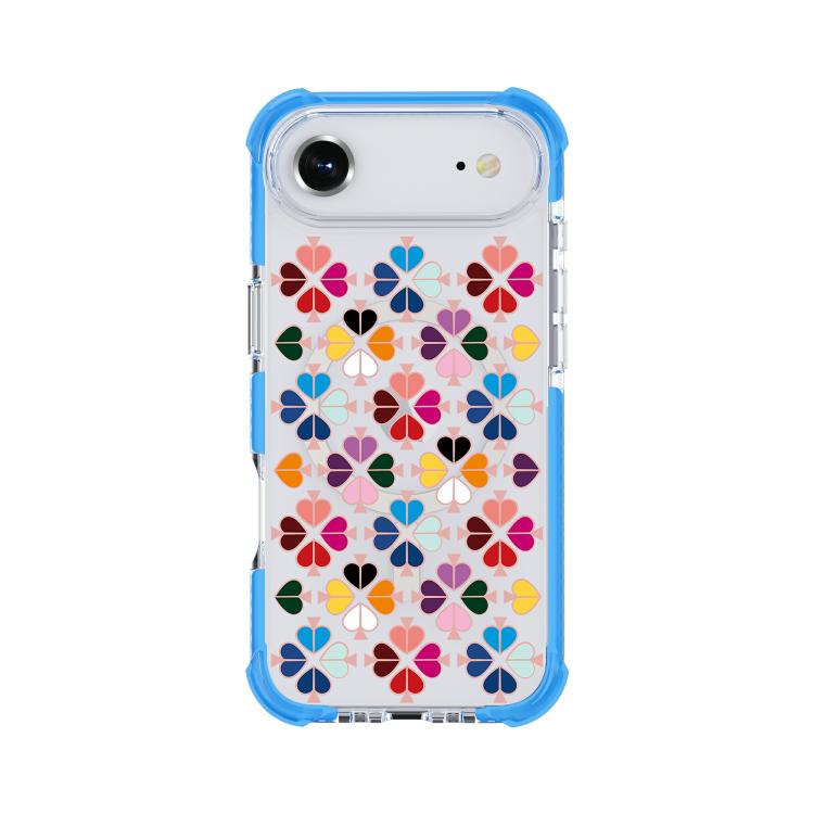 For iPhone Air Acrylic Four-Corner Shockproof Heart Pattern Magnetic Phone Case(Blue)