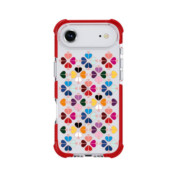 For iPhone Air Acrylic Four-Corner Shockproof Heart Pattern Magnetic Phone Case(Red)