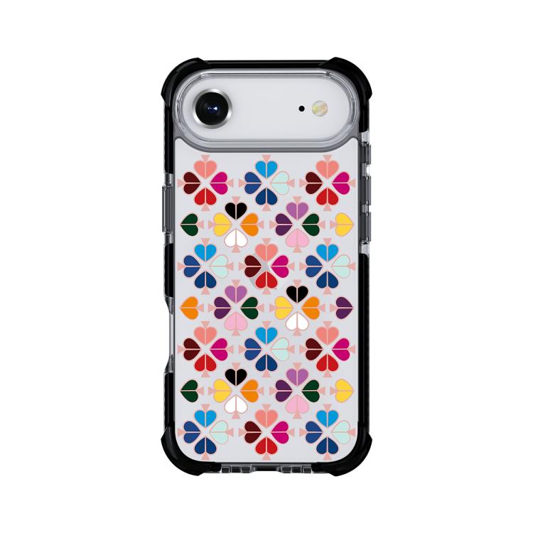 For iPhone Air Acrylic Four-Corner Shockproof Heart Pattern Phone Case(Black)