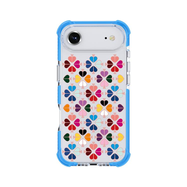 For iPhone Air Acrylic Four-Corner Shockproof Heart Pattern Phone Case(Blue)