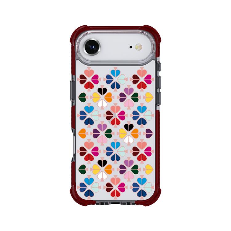 For iPhone Air Acrylic Four-Corner Shockproof Heart Pattern Phone Case(Brown)