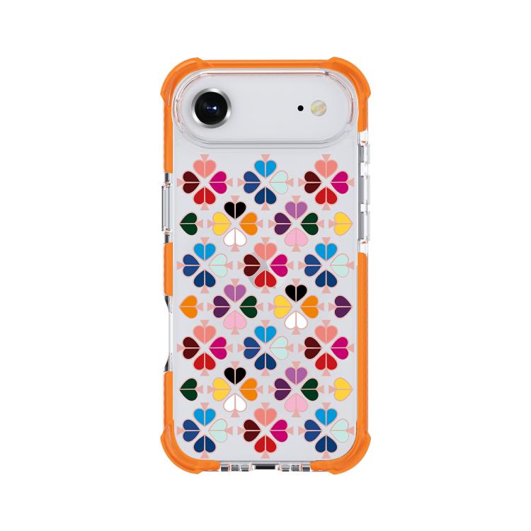 For iPhone Air Acrylic Four-Corner Shockproof Heart Pattern Phone Case(Orange)