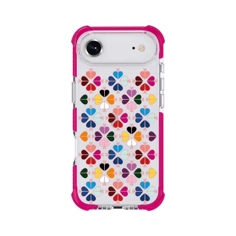 For iPhone Air Acrylic Four-Corner Shockproof Heart Pattern Phone Case(Pink)