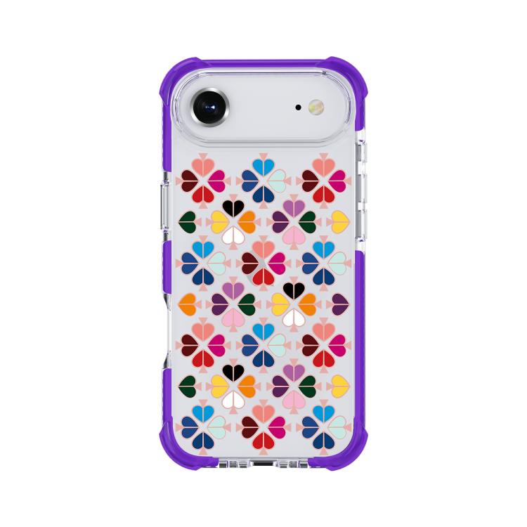 For iPhone Air Acrylic Four-Corner Shockproof Heart Pattern Phone Case(Purple)