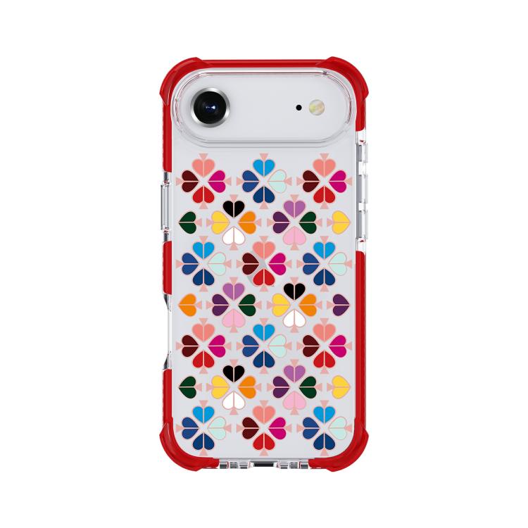 For iPhone Air Acrylic Four-Corner Shockproof Heart Pattern Phone Case(Red)