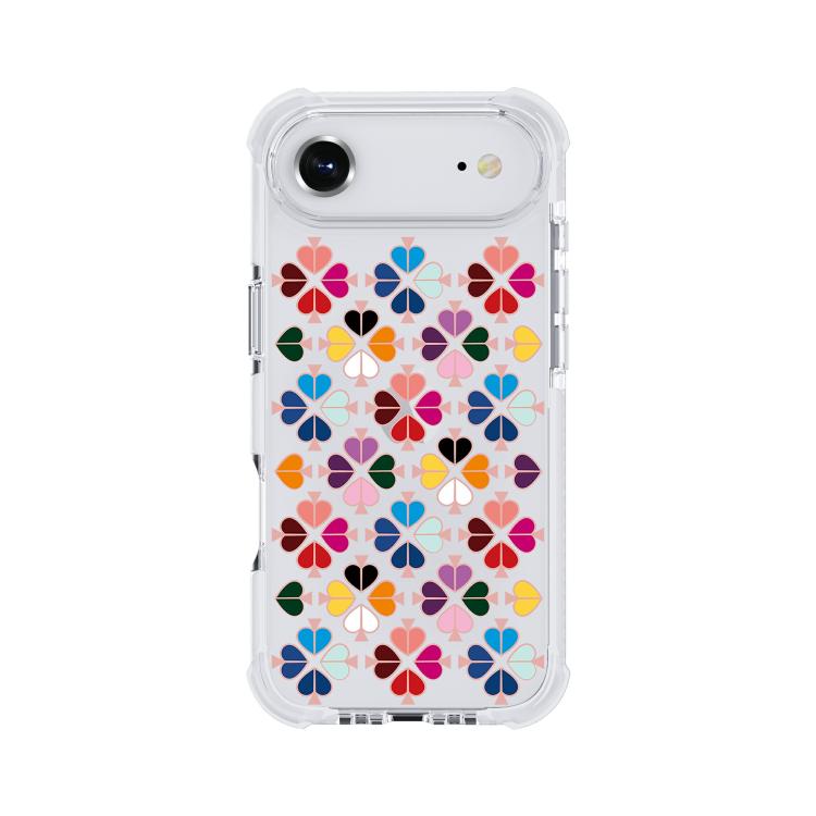 For iPhone Air Acrylic Four-Corner Shockproof Heart Pattern Phone Case(Transparent White)