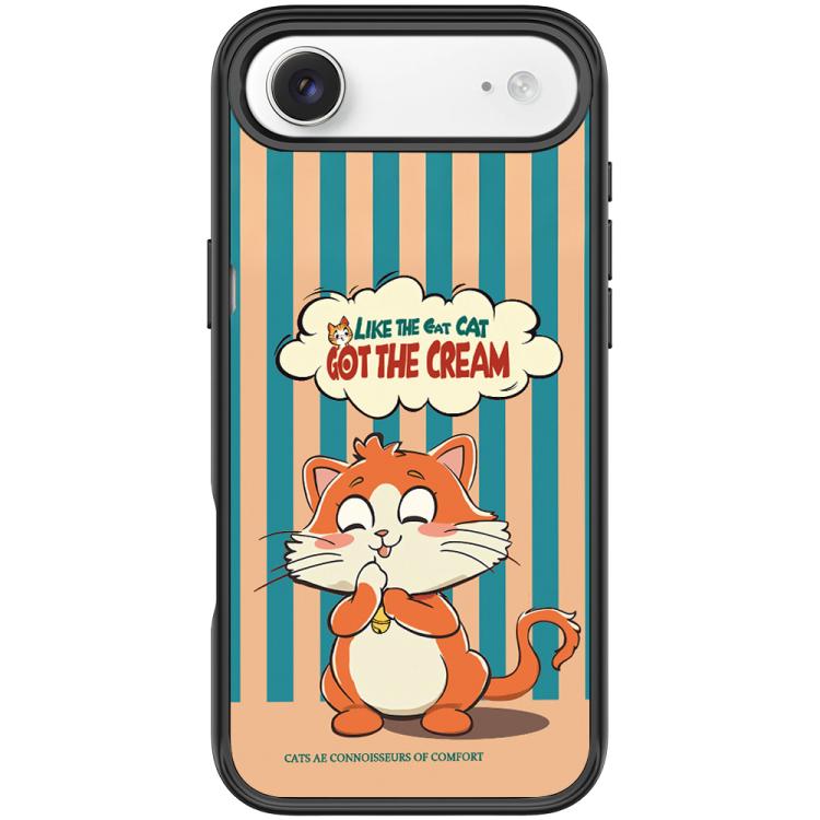 For iPhone Air Adorable Bell Cat Pattern Magnetic Phone Case(Black)