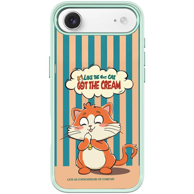 For iPhone Air Adorable Bell Cat Pattern Magnetic Phone Case(Light Green)