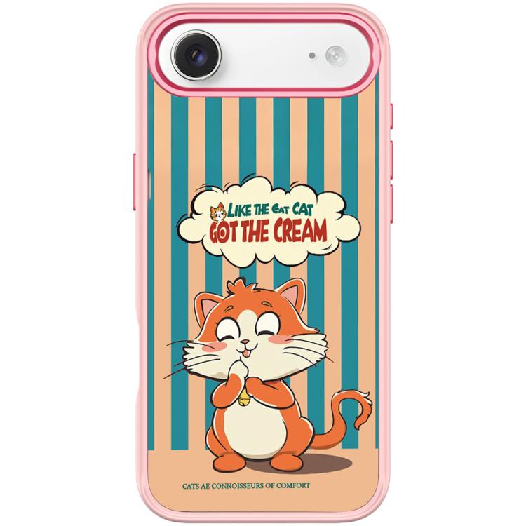 For iPhone Air Adorable Bell Cat Pattern Magnetic Phone Case(Pink)