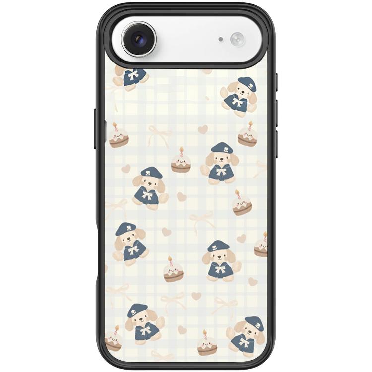 For iPhone Air Adorable Beret Puppy Pattern Magnetic Phone Case(Black)