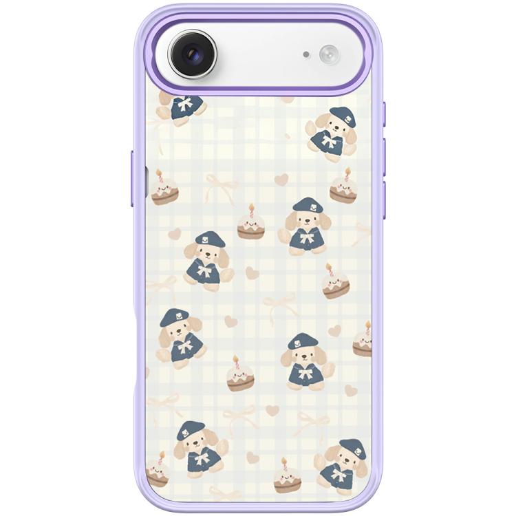 For iPhone Air Adorable Beret Puppy Pattern Magnetic Phone Case(Light Purple)