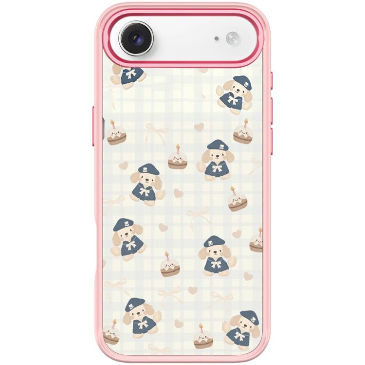 For iPhone Air Adorable Beret Puppy Pattern Magnetic Phone Case(Pink)