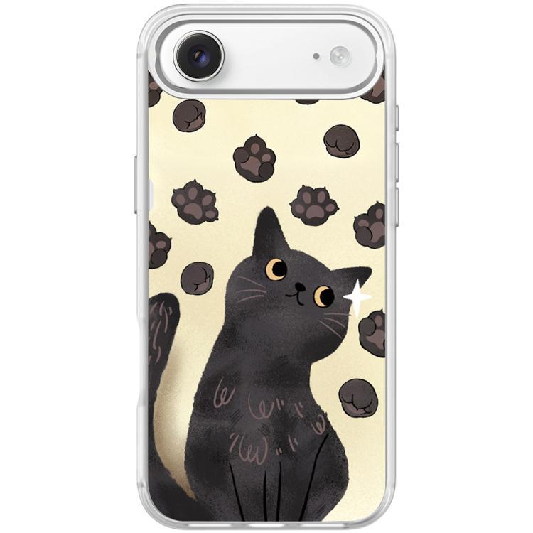 For iPhone Air Adorable Cat Claw Pattern Magnetic Phone Case(Transparent White)