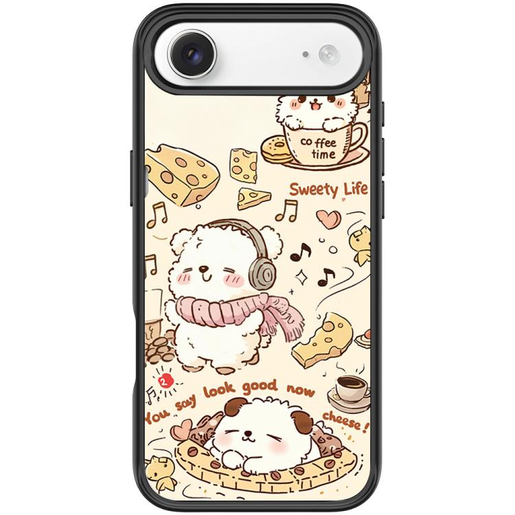 For iPhone Air Adorable Coffee Cat Pattern Magnetic Phone Case(Black)