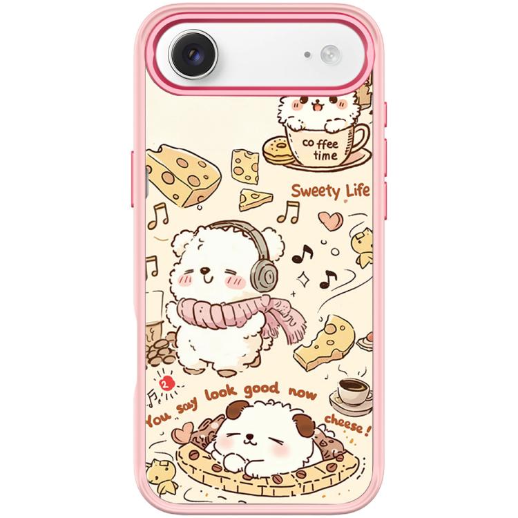 For iPhone Air Adorable Coffee Cat Pattern Magnetic Phone Case(Pink)