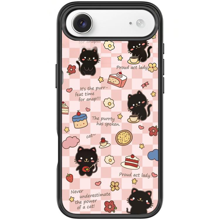 For iPhone Air Adorable Dessert Cat Pattern Magnetic Phone Case(Black)