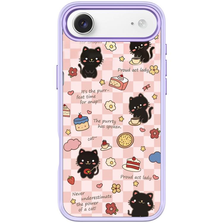 For iPhone Air Adorable Dessert Cat Pattern Magnetic Phone Case(Light Purple)