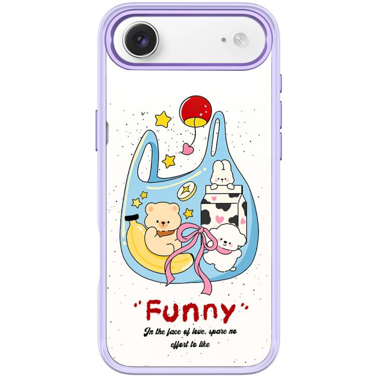 For iPhone Air Adorable Handbag Bear Pattern Magnetic Phone Case(Light Purple)