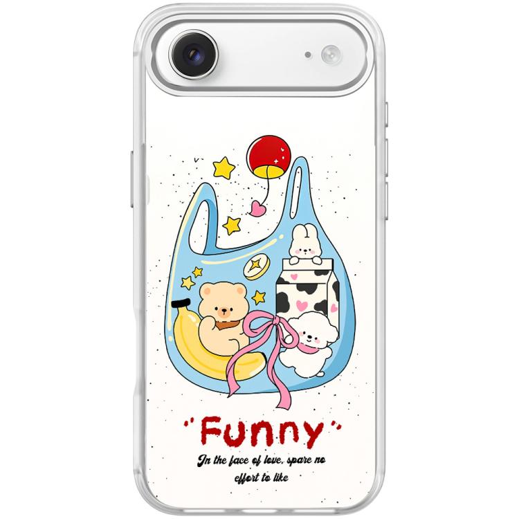 For iPhone Air Adorable Handbag Bear Pattern Magnetic Phone Case(Transparent White)