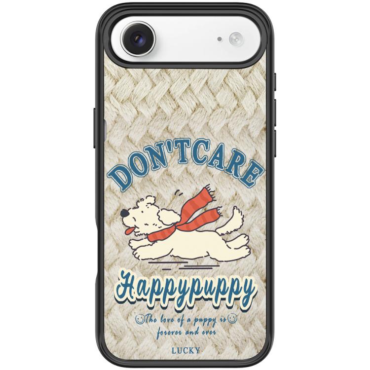 For iPhone Air Adorable Happy Puppy Pattern Magnetic Phone Case(Black)