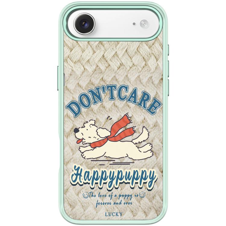 For iPhone Air Adorable Happy Puppy Pattern Magnetic Phone Case(Light Green)