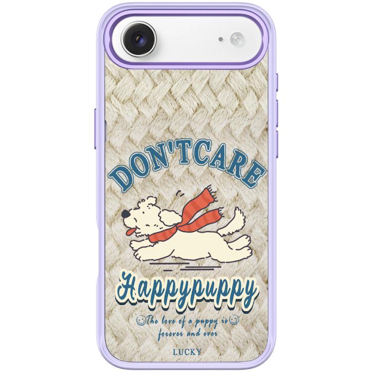 For iPhone Air Adorable Happy Puppy Pattern Magnetic Phone Case(Light Purple)